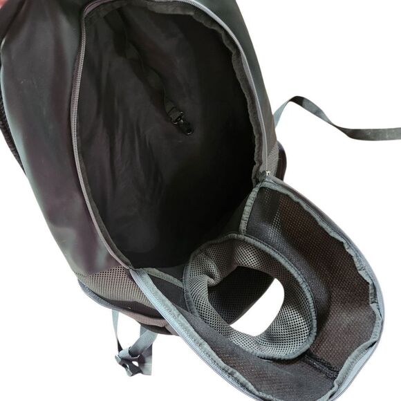 Wacky Paws Animal Backpack Large Black Gray Pet Transport Carrying Bag Head Hole - Picture 5 of 9